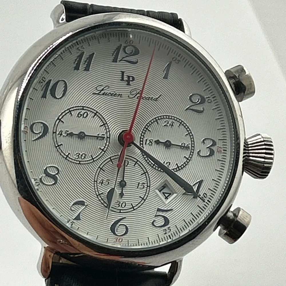 Lucien Piccard 72415 Silver and Black Chronograph Watch #563
